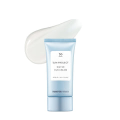 THANKYOU FARMER Sun Project Water Sun Cream bottle under sun, lightweight protection for daily use.