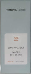 THANKYOU FARMER Sun Project Water Sun Cream pump demonstrates easy, gentle application.