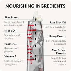 The Act BABA honey rose aroma surrounds the skin for a comforting scent.