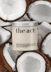 The Act Exfoliating Scrub bottle with sea salt and coconut offers a spa-like experience