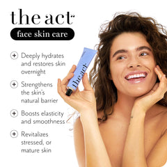 The Act Overnight Face Cream ingredients include prebiotics for barrier support.