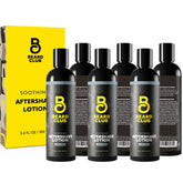 The Beard Club Aftershave balm bottle closeup highlights a soothing post-shave solution.