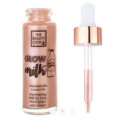 The Beauty Crop Glow Milk Dropper on skin delivers buildable radiance with coconut and argan oil