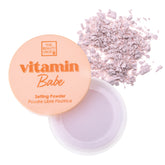 The Beauty Crop Vitamin Babe Setting Powder Lilac with lid open showing silky texture