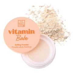 The Beauty Crop Vitamin Babe Setting Powder with puff for on-the-go touch-ups.