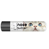 The Blissful Cat Nose Butter jar showing natural ingredients for gentle nose care.