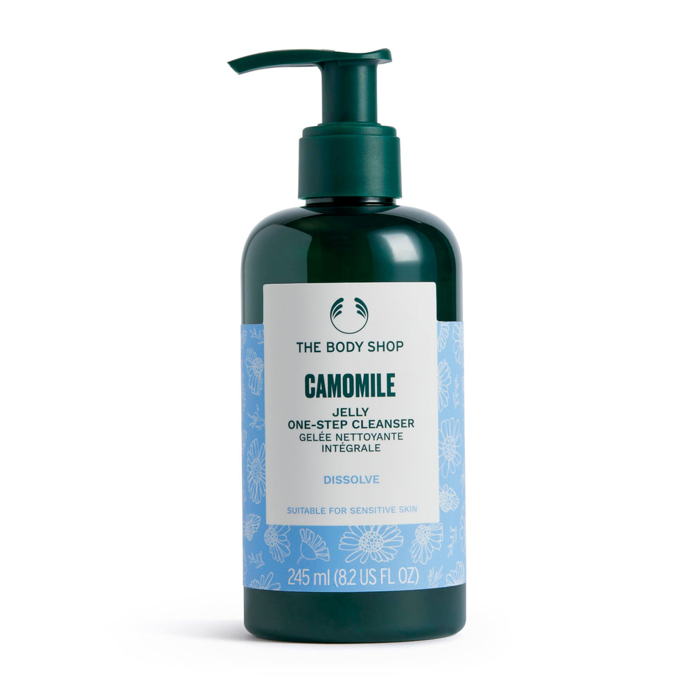 The Body Shop Camomile Jelly One-Step Cleanser bottle close for gentle daily cleansing.