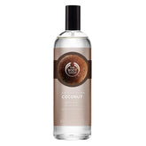 The Body Shop Coconut Body Mist bottle spray highlights a light, refreshing coconut scent for daily use.