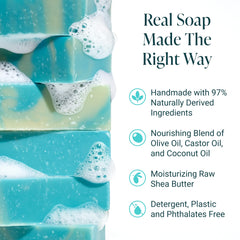 The Bubble Factory shea butter rich foam emphasizes deep moisturizing for dry skin.