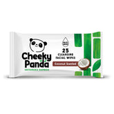 The Cheeky Panda face wipes bulk pack front pack for quick, gentle makeup removal anywhere.
