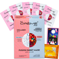 The Crème Shop 5-pack full-face masks with collagen and acerola hydration