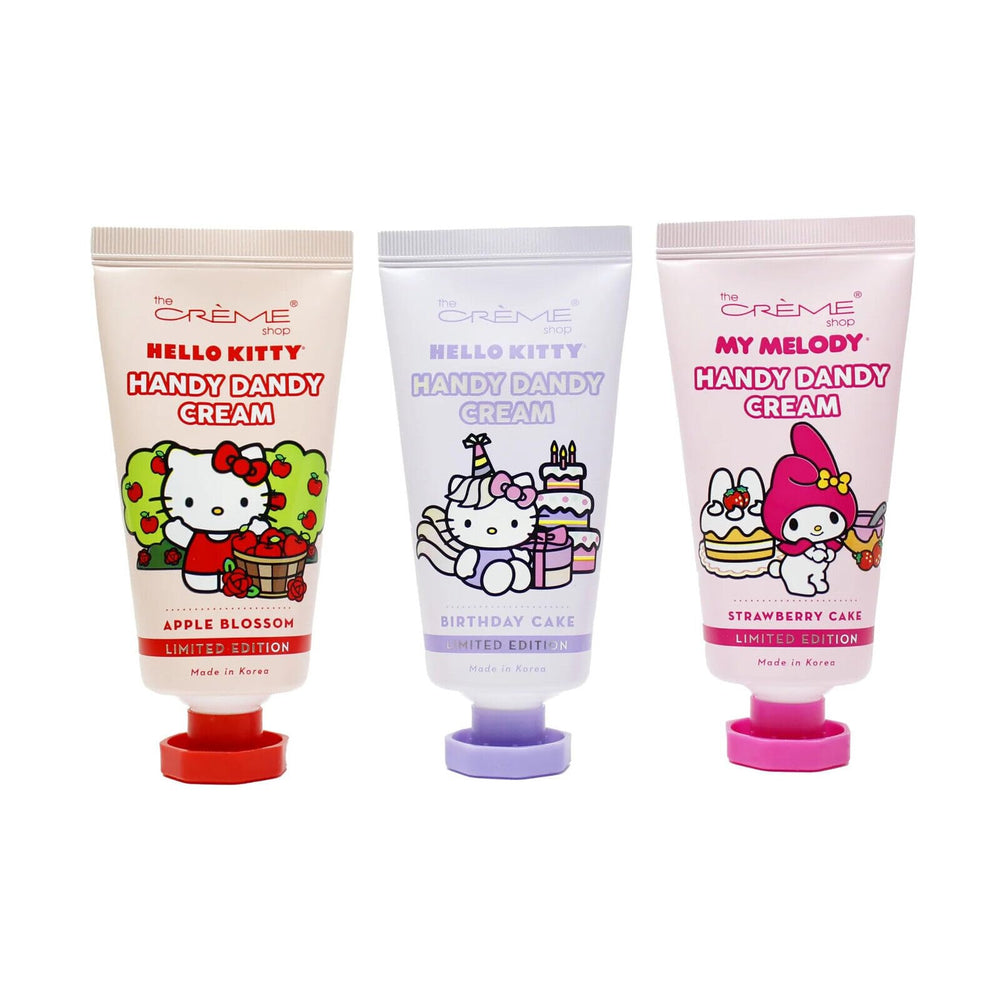 The Crème Shop Hello Kitty hand creme trio for dry skin relief and quick-absorbing hydration.