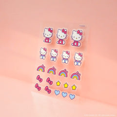 Hello Kitty x The Crème Shop patches applied over makeup for discreet blemish coverage