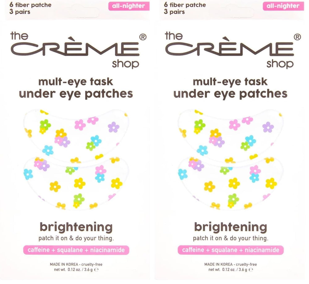 The Crème Shop Mult-Eye Task Under Eye Patches brighten dark circles with vitamin C and hyaluronic acid.