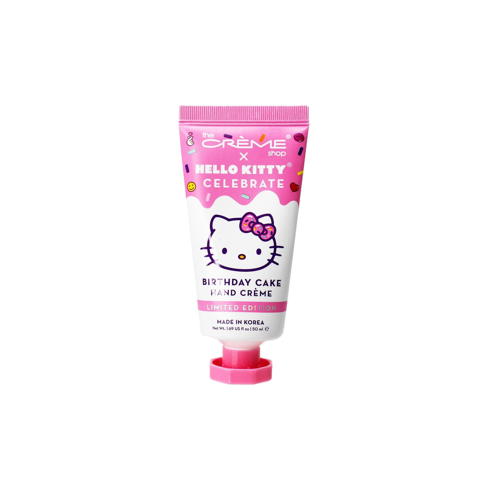 The Crème Shop x Sanrio Hello Kitty Birthday Cake hand crème for soft, nourished hands.