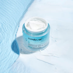The Crème Shop Water 3000 hydrating crème in matte packaging suggests clean beauty for everyday use.