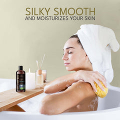 The Crown Choice peppermint lavender bottle pump, easy to dispense, perfect for daily showers.