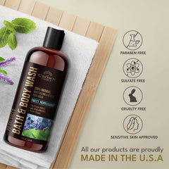 The Crown Choice peppermint lavender bubble lather, rich yet mild for sensitive skin.