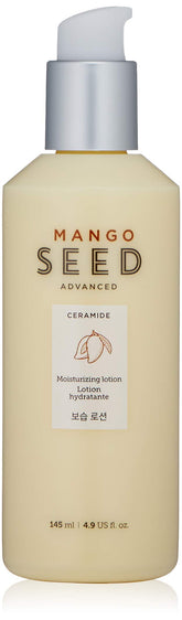 The Face Shop Mango Seed Moisturizing Lotion bottle front view for lightweight hydration.