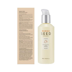 The Face Shop Mango Seed Moisturizing Lotion texture on skin highlighting silky hydration.