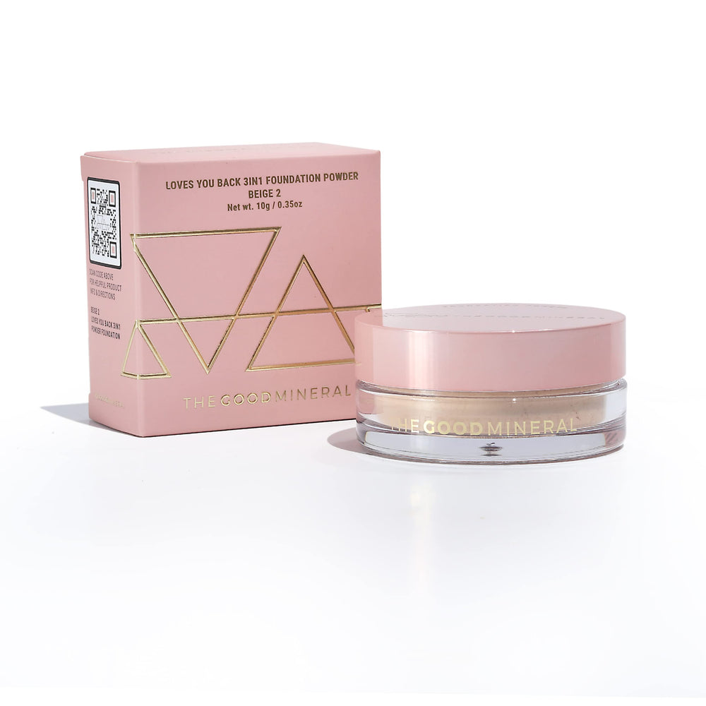 The Good Mineral Loves-You-Back 3in1 foundation beige2 bottle with light, breathable coverage