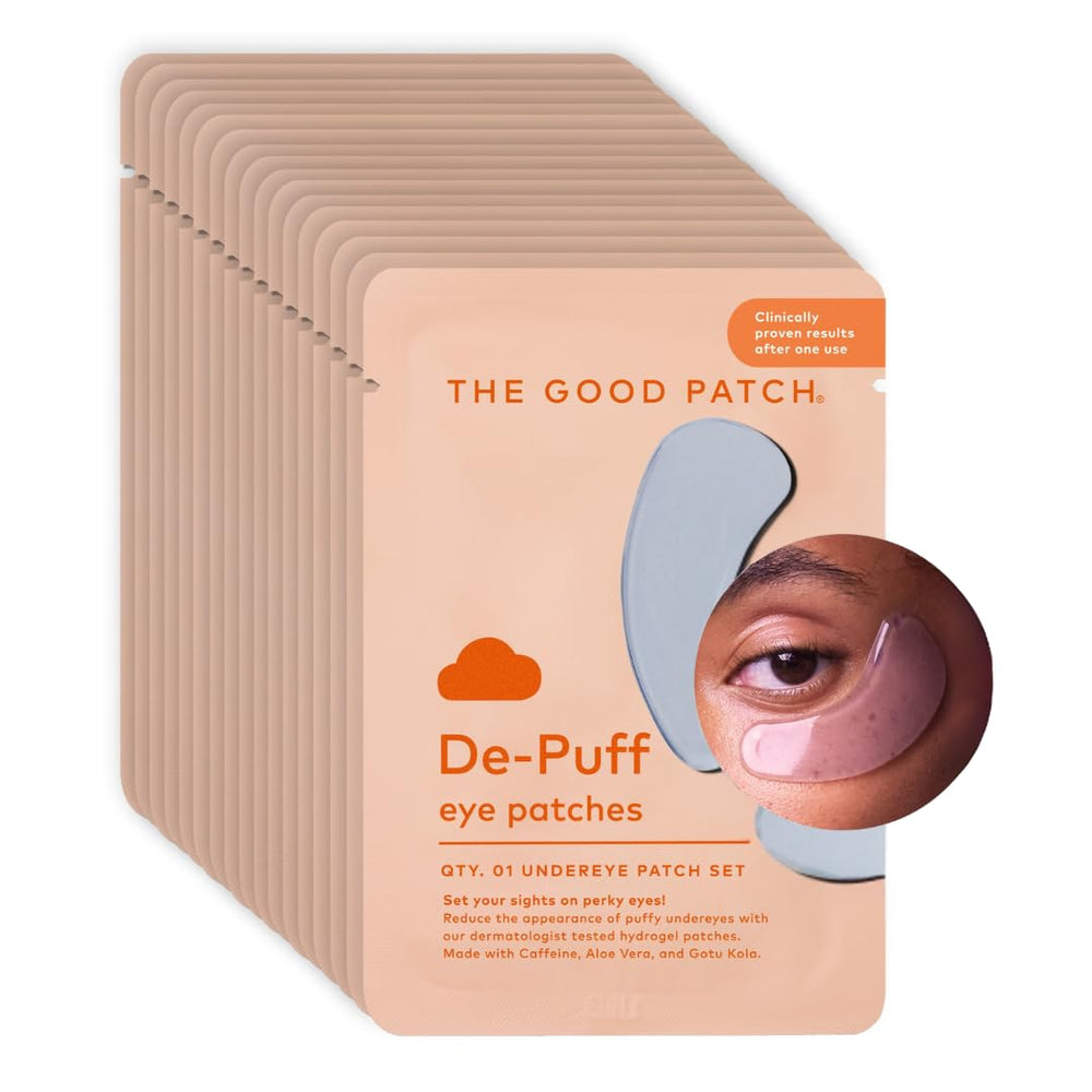 The Good Patch De-Puff cooling hydrogel under-eye patches soothe puffiness.