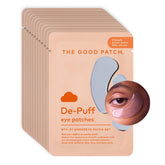 The Good Patch cooling under-eye patches ready for use, offering refreshed eyes
