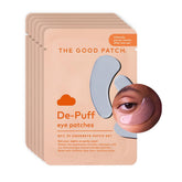 The Good Patch De-Puff patches being applied for quick under-eye refresh