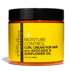 The Hair Diagram Ashley Marie curl cream bottle with avocado and sunflower oil for moisture.