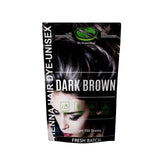 The Henna Guys dark brown henna bottle for natural color and conditioning.