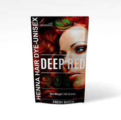 The Henna Guys deep red dye bottle showing vibrant color potential for hair and beard
