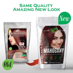 The Henna Guys mahogany hair dye application results show natural color and conditioning.