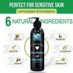 The Henna Guys pre-shave oil compatible with straight and safety razors