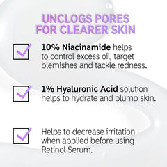 1% Hyaluronic Acid provides hydration in The INKEY List Niacinamide Serum.