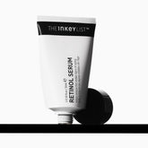 The INKEY List Retinol Serum bottle close-up highlights a gentle anti-ageing formula for smoother skin