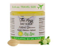 The Keys Salt Scrub jar with Key Lime for radiant, smooth skin.