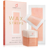 The Luxe Peach wax strips pack ready for body and face, convenient at home