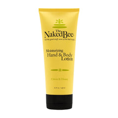 The Naked Bee Citron & Honey lotion bottle provides long-lasting moisture for all skin types.