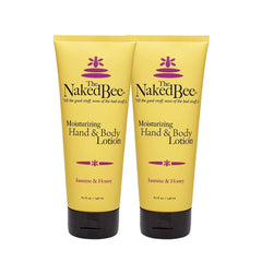 The Naked Bee Jasmine and Honey lotion bottle provides deep hydration with a floral fragrance.