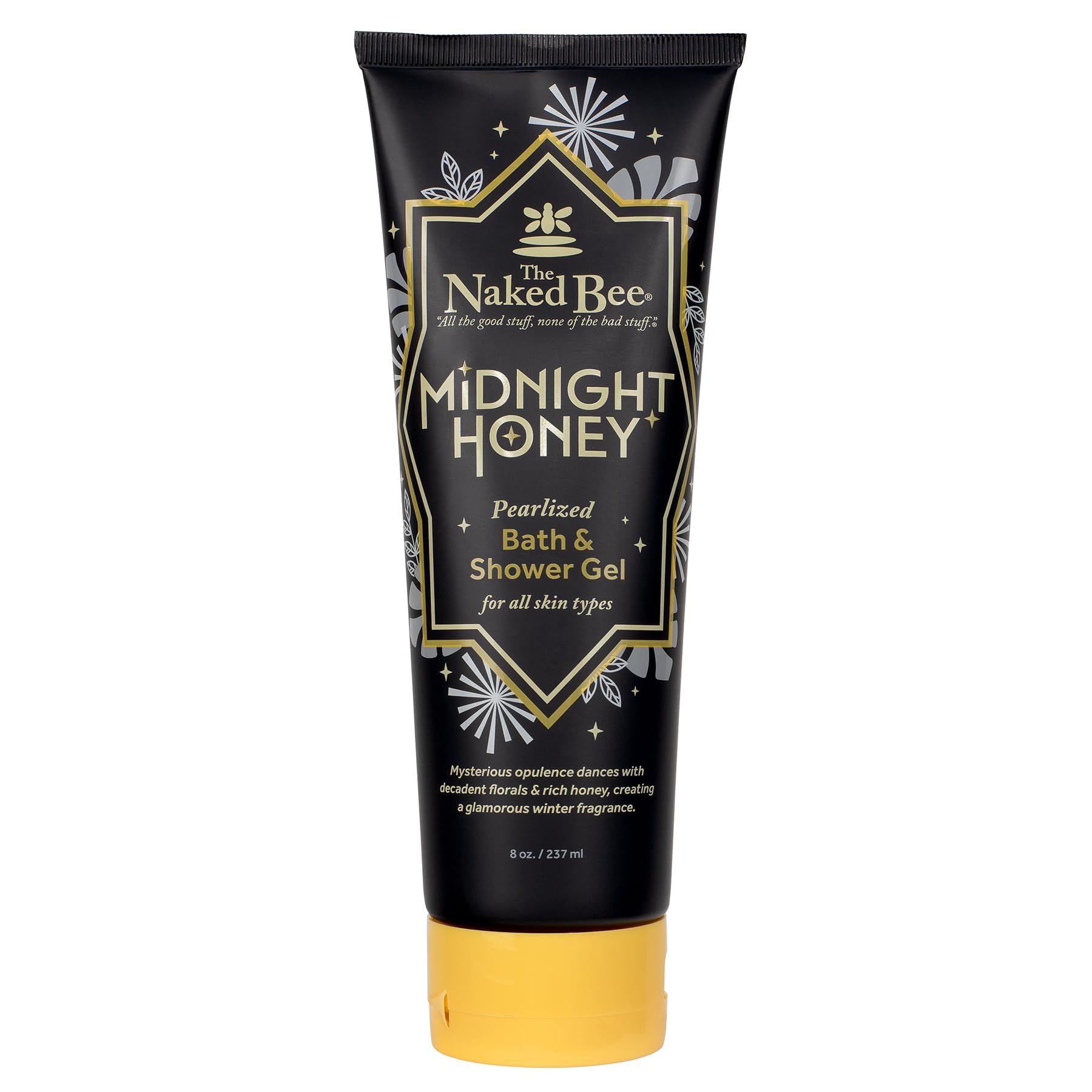 The Naked Bee Midnight Honey bath gel 8 oz bottle with rich lather.