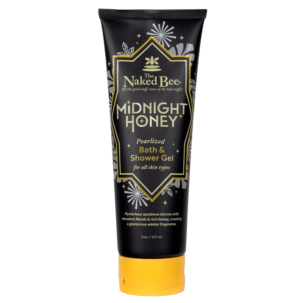 The Naked Bee Midnight Honey bath gel 8 oz bottle with rich lather.