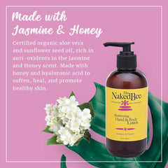 The Naked Bee Nourishing Body Lotion front label with Jasmine & Honey scent.