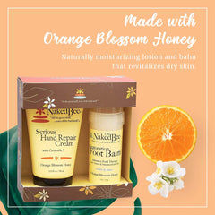 The Naked Bee orange blossom honey foot balm roll-on softens calluses.
