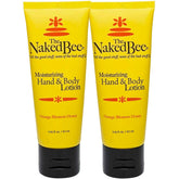 The Naked Bee Orange Blossom Honey Hand and Body Lotion bottle on a sink showing daily hydration for skin care.