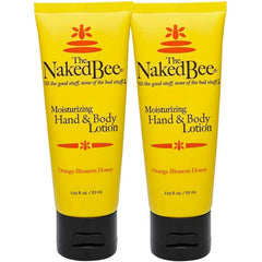 The Naked Bee Orange Blossom Honey Hand and Body Lotion bottle on a sink showing daily hydration for skin care.