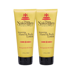 The Naked Bee pomegranate honey lotion two-pack front view for daily moisture.