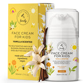 The Natural and Organic Family Kids Face Cream bottle texture for gentle daily hydration