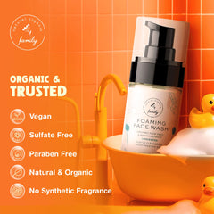 The Natural and Organic Family Kids Foaming Face Wash foamy lather for kids