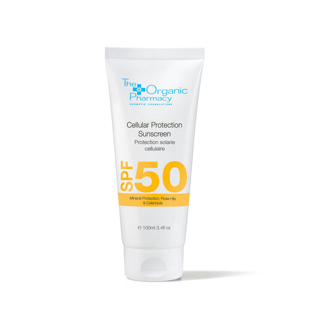 The Organic Pharmacy mineral sunscreen jar ready for daily use