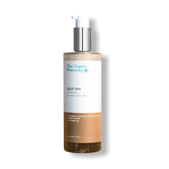 The Organic Pharmacy Self Tan Lotion bottle demonstrating natural-looking color and hydration.